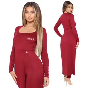 Ropa de señora Moda Mujer Tops y mallas de punto Conjunto de dos piezas de 2 piezas Top 10 Fabricantes de ropa de mujer Sexy