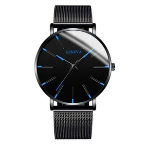 Njc Đồng hồ thạch anh thường ngày phiên bản Hàn Quốc cho Nam Đồng hồ dây lưới hợp kim đơn giản Đường kính mặt số 40mm đường kính rộng 20mm đóng hộp cho doanh nhân - Product Image 4