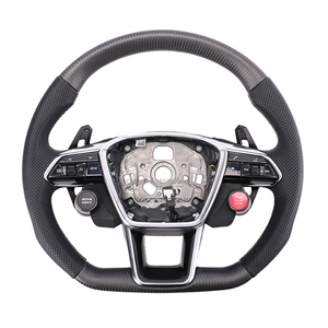 Volant en cuir perforé et fibre de carbone à <span class=keywords><strong>prix</strong></span> de gros abordable pour <span class=keywords><strong>Audi</strong></span> A4, A4L, A5, A8, Q5, Q7, Q8, <span class=keywords><strong>TT</strong></span>, R8 - Product Image 1