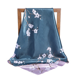 Foulard carré imprimé en satin pour femmes musulmanes, printemps-été, <span class=keywords><strong>petit</strong></span> foulard, châle, cadeau, vente en gros européenne et américaine - Product Image 5