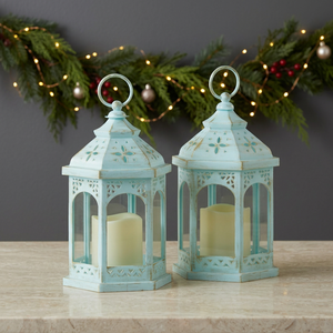 Lanternes hexagonales colorées en gros pour bougies sans flamme, décoration de Noël pour la maison - Product Image 6