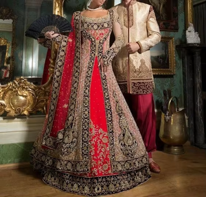 Hermoso Lehenga Choli de Diseñador Indio/Pakistaní 2019, Traje de Novia con Bordado Intenso hasta el Suelo, Atuendo Elegante para Boda - Product Image 6