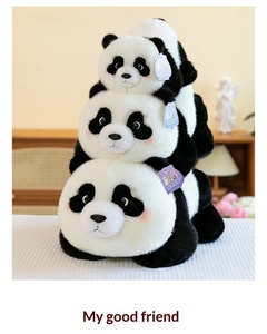 Peluche <span class=keywords><strong>Panda</strong></span> Super Douce en Polyester Doré Brodé, Rembourrée en Coton PP, Doublure en Maille, Estampage Or, Motif Dessin Animé Mignon - Product Image 4