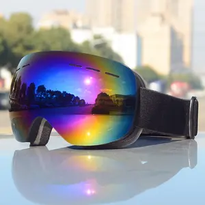 Özel logo kayak gözlükleri UV400 koruma çift katmanlı anti-sis kar gözlüğü