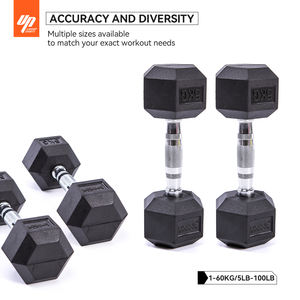 LIVEUP 맞춤형 체육관 블랙 육각 덤벨 주철 역도 체육관 세트 고무 덤벨 육각 덤벨 - Product Image 5