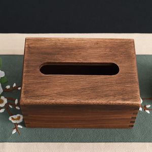 Boîte à mouchoirs en bois de noyer noir, 20x15x10cm, pour la maison, le salon, boîte de rangement de bureau avec mouchoirs extractibles - Product Image 3