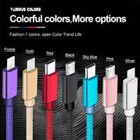 Câble de charge rapide magnétique Type-C en nylon tressé de haute qualité 2.4A 1M Longueur personnalisable Multicolores pour iPhone