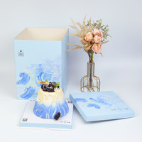 Boîte à gâteau personnalisée avec logo pour anniversaire, mariage, fête, utilisation OEM, boîte pliable en papier de qualité alimentaire, emballage cadeau avec poignée