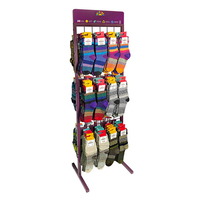 Support d'affichage de chaussettes en métal, crochets, étagère, support de sol, support d'affichage de chaussettes suspendu, support d'affichage en métal pour chaussettes