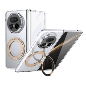 Funda Transparente Antiamarilla con Cubierta Plegable, Soporte Magnético Giratorio de 360° N52, Cristal Templado, <span class=keywords><strong>Carga</strong></span> Inalámbrica para Teléfono Honor - Product Image 1