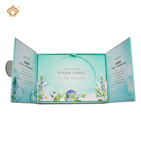 Boîte cadeau rigide à double porte en papier avec couvercles magnétiques, matériaux recyclés pour sérum de soin de la peau, cosmétiques, lamination et gaufrage