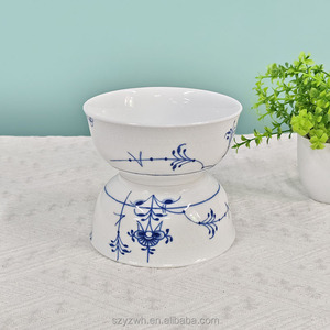 <b>Lace</b> 4.75-inch Rice Bowl Family Restaurant Banquet Gift Ceramic Round Double Bowl Soup Spoon - Product Image 3
