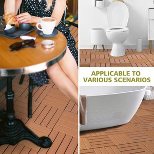 30*30cm Buckle DIY Splicing Wood Plastic Wpc Composite Decking Floor Patio Tiles Outdoor Deck Tiles Interlocking - Product Image 6