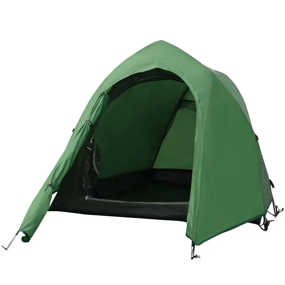 Werkseitig hergestelltes 190T Polyester PU-Beschichtung touristisches 2-Personen-Zelt für individuell bedrucktes wasserdichtes Camping-Trekking-Zelt