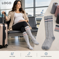Chaussettes de compression graduées pour mollets, confort maternité, en fil mélangé, avec logo, format pack, échantillon, avis