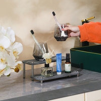 Nouveau design 2 niveaux salle de bain comptoir organisateur étagère diatomite absorption d'eau instantané sec évier caddy plateau pour parfum maquillage