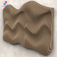 Panneau en Bois Sculpté CNC Moderne, Art Mural Paramétrique, Grande Décoration Murale Suspendue en Bois, Art Mural Japonais Gravé, Décoration en Bois pour la Maison