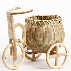 Cesta <span class=keywords><strong>de</strong></span> Mimbre para Bicicleta, Atractiva, para Frutas, Almacenamiento <span class=keywords><strong>de</strong></span> Alimentos y Decoración <span class=keywords><strong>de</strong></span> Cocina, Maceta para Jardinería - Product Image 3