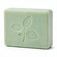 Savon Solide Artisanal à la Menthe Poivrée, Savon Herbal Vert à la Menthe pour le Visage et le Corps