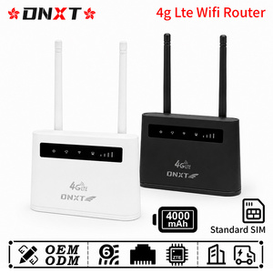 Router DNXT 4G LTE Cat4, router wifi 6 de 2.4GHz, 4000mAh, WAN/LAN, router 4G LTE de 300Mbps, WPS, con ranura para tarjeta SIM, para uso laboral. - Product Image 1