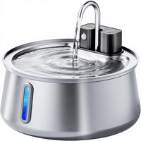 Fontaine à eau portable sans fil automatique pour animaux de compagnie, étanche, grande capacité 4L, en acier inoxydable, rechargeable, pour chats et chiens