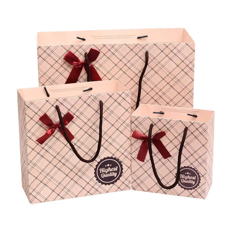 GMI produzione stampata personalizzata il tuo Logo confezione in cartone bianco marrone Kraft regalo artigianale Shopping Paper Bag con manici