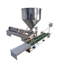 Machine de remplissage de table automatique à piston pour confiture de miel crème cosmétique shampooing ketchup lotion pâte avec convoyeur