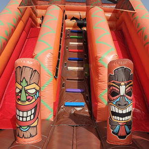 Castillo Inflable de PVC con Tobogán Seco, Diseño de Hombre Primitivo, Tobogán Inflable de la Selva para Fiestas Infantiles - Product Image 3