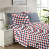 Ensemble de literie moderne 100% polyester microfibre brosse broderie limitée hiver imprimé motif végétal drap-housse plat literie