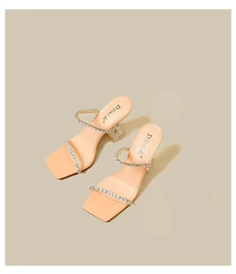 Nouvelles sandales d'été 2025 à talons hauts transparents et respirants de style coréen pour femmes, avec strass, pour l'extérieur - Product Image 6