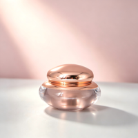 Pot de crème cosmétique ovale de luxe en acrylique or rose 30g 50g avec couvercle à vis et bord perlé