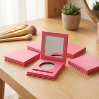 Boîte de palette magnétique rose écologique vide avec gaufrage et pelliculage mat pour fard à paupières individuel et emballage de blush quotidien