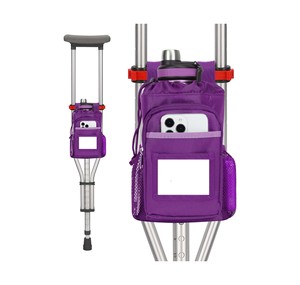 Muestra Gratuita de Bolsa para Accesorios de Muletas y Cojines de Agarre, Bolsa Premium Resistente al Agua para Muletas, con Portavasos y Soporte para Teléfono - Product Image 1