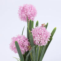 Pot Hyacinth Buatan 8.5x29cm Plastik Sentuhan Realistis Kuning Pink Ungu Dekorasi Pernikahan Ulang Tahun Ramah Lingkungan Fleurs