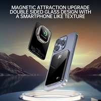 Chargeur de téléphone portable sans fil magnétique ultra-fin 20W avec écran numérique, batterie externe sans fil en métal et verre de qualité supérieure