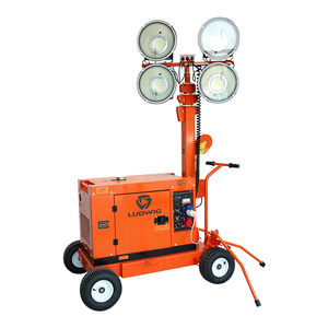 Torre de iluminação LED para veículos, torre de iluminação LED profissional de 1000 W * 4 5.5 M de alto mastro diesel para uso externo