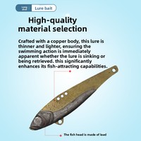 Leurre Artificiel VIB en Cuivre Plombé 7g/12g/17g, Type Dragon-Tooth, pour Pêche au Bar, Lancer Longue Distance, Adapté à Tous les Niveaux de Nage en Eau Douce/Sale
