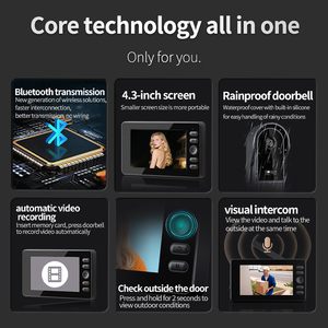 Hệ thống camera chuông cửa thông minh 2.4G với An Ninh Gia đình chạy bằng pin góc rộng 170 ° - Product Image 5