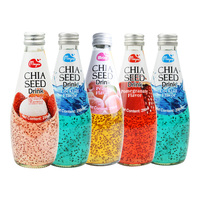 Meien Chia Zaad drank met fruit smaken, magere dieetdrank in glazen fles 290ml uit Thailand