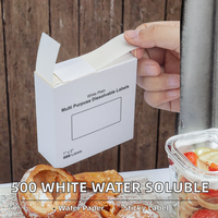 Étiquettes autocollantes en papier biodégradable, recyclable, soluble dans l'eau, pour le stockage des aliments, sans résidus
