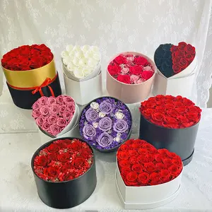 Wholesale new trend customize logo available preserved rose in box for Valentine's Day
