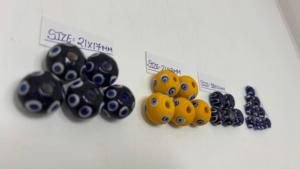 Cuentas de Vidrio Lampwork con Diseño de Puntos Azules, Cuentas Decorativas Redondas Azules, Amarillas y Negras para la Fabricación de Joyería, Suministros de Manualidades al por Mayor - Product Image 5