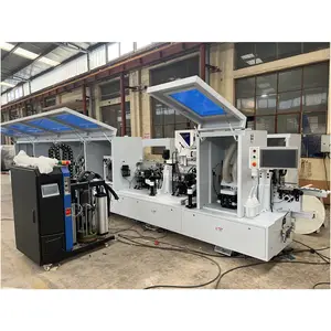 pre-milling gluing trimming wood cabinet kdt pvc using PUR hot-melt glue edge banding machine
