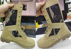 Không thấm nước Trọng lượng nhẹ màu đen đầy đủ hạt gương da khởi động cứng Toe chống trượt PVC duy nhất sa mạc khởi động cho Ghana - Product Image 6