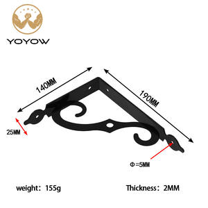 Support mural en métal robuste pour étagère en bois, idéal pour cuisine, salle à manger, salon, hôtel, extérieur, chambre - Product Image 3