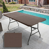 Table pliante en rotin plastique moderne américaine de 8 pieds de haut, de haute qualité, pour les événements, les mariages, le salon