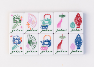 Juego de Mahjong Americano de Lujo Personalizado, Plegable, de 160 Piezas, con Textura de Jade, Acrílico, para 4 Jugadores, Incluye 10 Cartas Salvajes y 6 Cartas en Blanco, Tipo Póker - Product Image 4