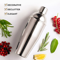 Set Shaker Koktail Baja Tahan Karat 750ml Hitam 6-Piece Set Peralatan Bartending Set Shaker Bar Koktail Perlengkapan Bartending Lengkap