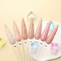 HEMA & TPO FREE Nougat Gel Builder Strength Nails Soak Off Structure Building Gel Natural Nail Builder Glitter Gel Private Label