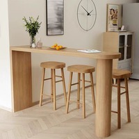 Table à manger de luxe en bois massif durable, design moderne et minimaliste pour la maison, la salle à manger, la cloisonnement de l'espace, le balcon, ensemble table haute et chaises